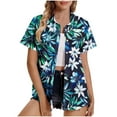 thumbnail image 2 of Weiqiqre Oversized Tshirts for Women Summer Beach Shirt Tropical Shirts Womens Hawaii Button Down Short Sleeve Blouses Button Up Tops, 2 of 5