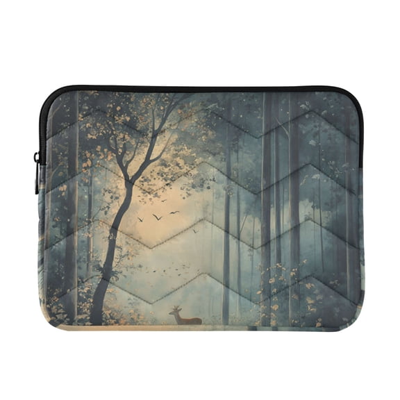 FORMRS 13-13.3 inch Laptop Sleeve Case Soft Carrying Quilted Computer Bag Cover, Retro Forest