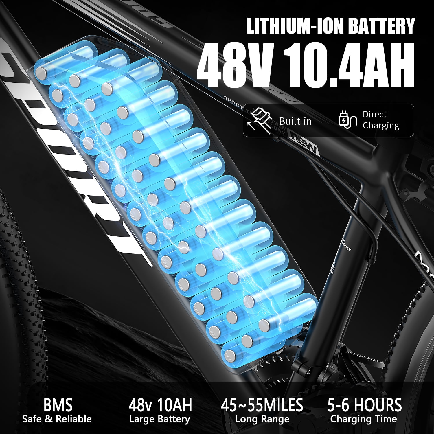 ASKGO Electric Bike, 26" 1500W Electric Mountain Bike, 22mph 55mile Range E bikes for Adults Men Women, 48V Removable Li-ion Battery, UL 2849 Certified