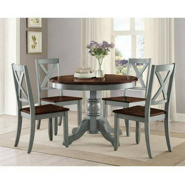 Angel Line 5 Piece Lindsey Dining Set, Round To Oval Dining Room Sets