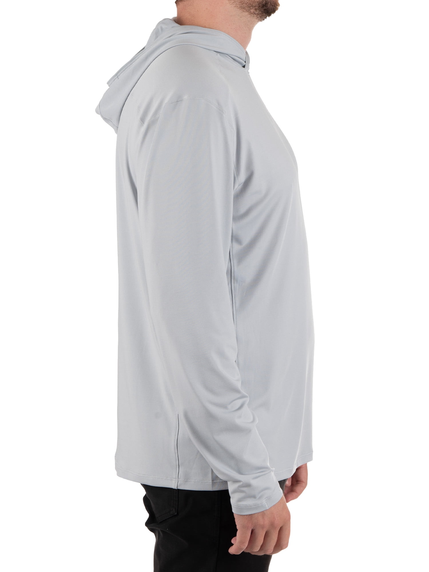 Realtree Men's Long Sleeve Performance Fishing Hoodie, Metal Gray, XL