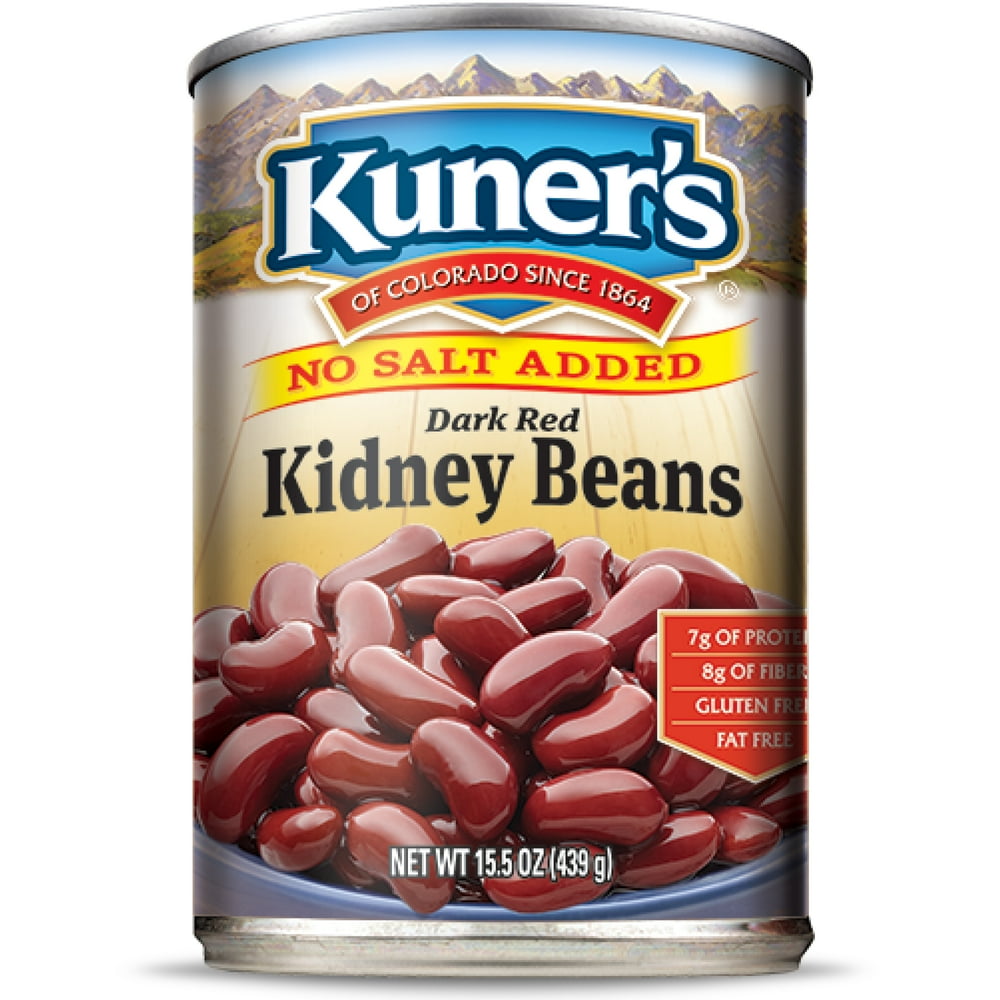 (12 Pack) Kuner's Canned Kidney Beans, No Salt Added, 15.5 Ounce Can