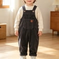 thumbnail image 5 of Ruyang Kids Toddlers Overalls Solid Adjustable Strap Loose Fit Jumpsuits Boys Girls Trendy Cotton Casual Rompers All-Season, 5 of 5