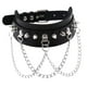 thumbnail image 1 of Gargantilla gótica de cuero sintético para mujer, collar de cadena de metal con pinchos, joyería punk negra Negro, 1 of 9