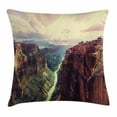 thumbnail image 1 of House Decor Throw Pillow Cushion Cover, View of the Canyon with Mystical Narrow Long River Line Primitive Forces of Nature, Decorative Square Accent Pillow Case, 16 X 16 Inches, Multi, by Ambesonne, 1 of 2