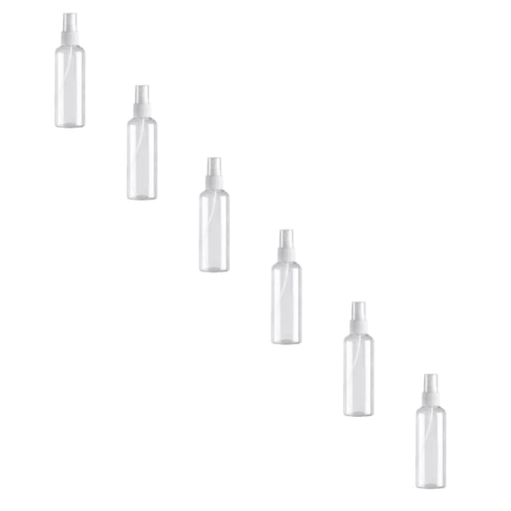 Mist Spray Bottle, 12 Count Refillable Glass & Plastic Bottles, Adjustable Nozzle for Cleaning, Hair, Plants, Bleach/Vinegar Safe, 0.1" x 0.5" Nozzle, Multi-Purpose Use