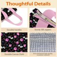 thumbnail image 4 of Pioneer Flower Floral Print Pattern Insulated Lunch Bag for Women & Adults,Large Portable Soft Cooler Lunch Bag,Thermal Food Storage Tote with Pearl Cotton,8.66L,8.75x5.75x9.5 Inch, 4 of 6