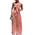 thumbnail image 1 of TRKIYQC Traje de pantalón de dos piezas para mujer, blusas de bandeau con lazo y escote corazón de color sólido y pantalones de pierna ancha TRKIYQC Vida cotidiana, 1 of 9