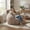 Coffee, variant on Brown Plush Faux Fur Floor Sofa with Armrests, Supportive Foam Fill, Removable Machine-Washable Cover, Non-Slip Base, Cozy Bean Bag Lounger for Living Room, Bedroom, Dorm