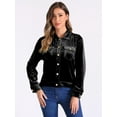 thumbnail image 4 of DARING DIVA Stylish Velvet Button-Up Long Sleeve Jacket XS Black, 4 of 6