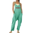 thumbnail image 1 of B91xZ Combinaisons Décontractées Sans Manches pour Femmes Combinaisons Amples Bretelles Réglables Jambes Larges, Vert Menthe TG, 1 of 4