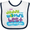 thumbnail image 3 of Inktastic Worlds Best Electrician Daddy Boys or Girls Baby Bib, 3 of 4