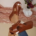 thumbnail image 6 of Xfvqtps Womens Wedge Heel Sandals Slide Peep Toe Soft Sole Cutout Comfortable Lightweight Casual Summer Shoes, 6 of 9