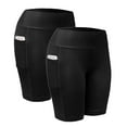 thumbnail image 3 of LAVA 2 Pcs Women Biker Shorts with Pockets High Waisted Compression Shorts for Workout Yoga Hiking (Black, XL), 3 of 7