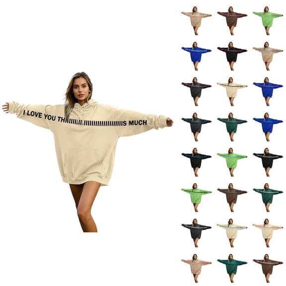 Valentines Couple Matching Hoodies 2026 I Love You This Much Hug Hoodie Sweatshirt Pullover Top