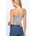 thumbnail image 4 of Front Ruched Detail Sweater Knit Crop Cami Top, 4 of 4