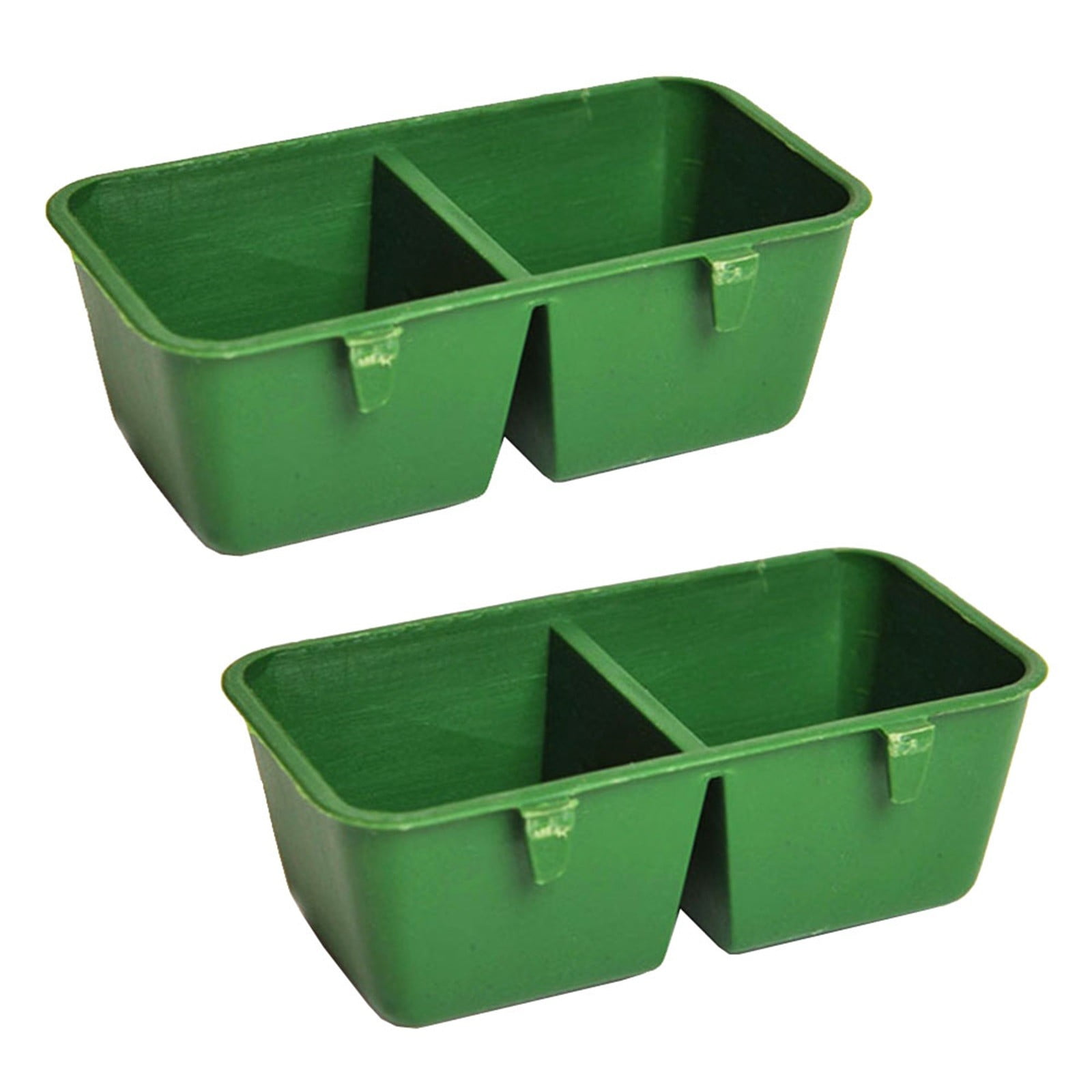 Universal Hanging Feeder Cups for Bird Cage， Set of 2 Heavy-Duty Plastic Food & Water Bowls， Easy Install Hook Design for Parrots, Finches, Budgies, Rabbits, Poultry