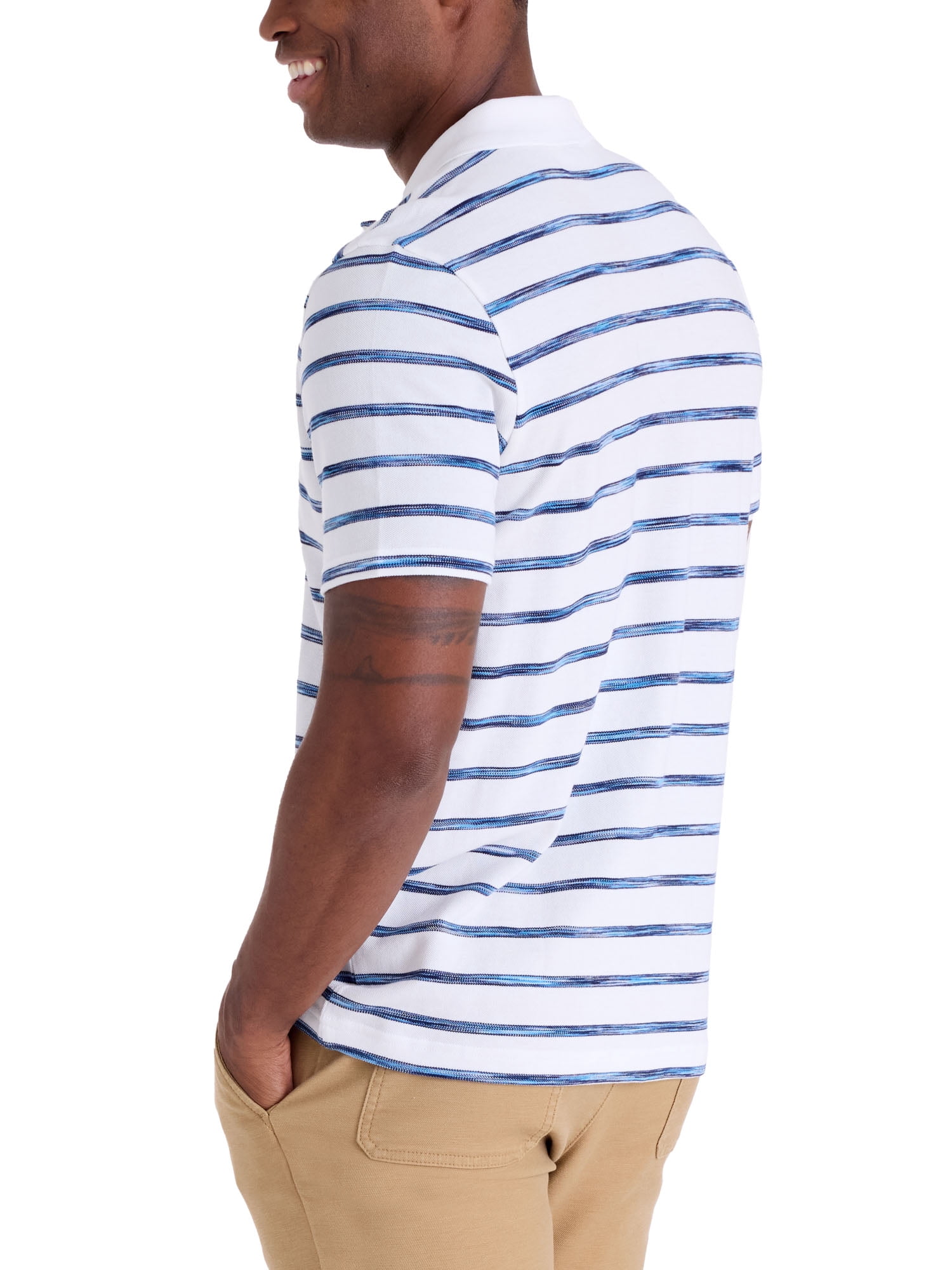 U.S. Polo Assn. Men's Stripe Pique Polo Shirt