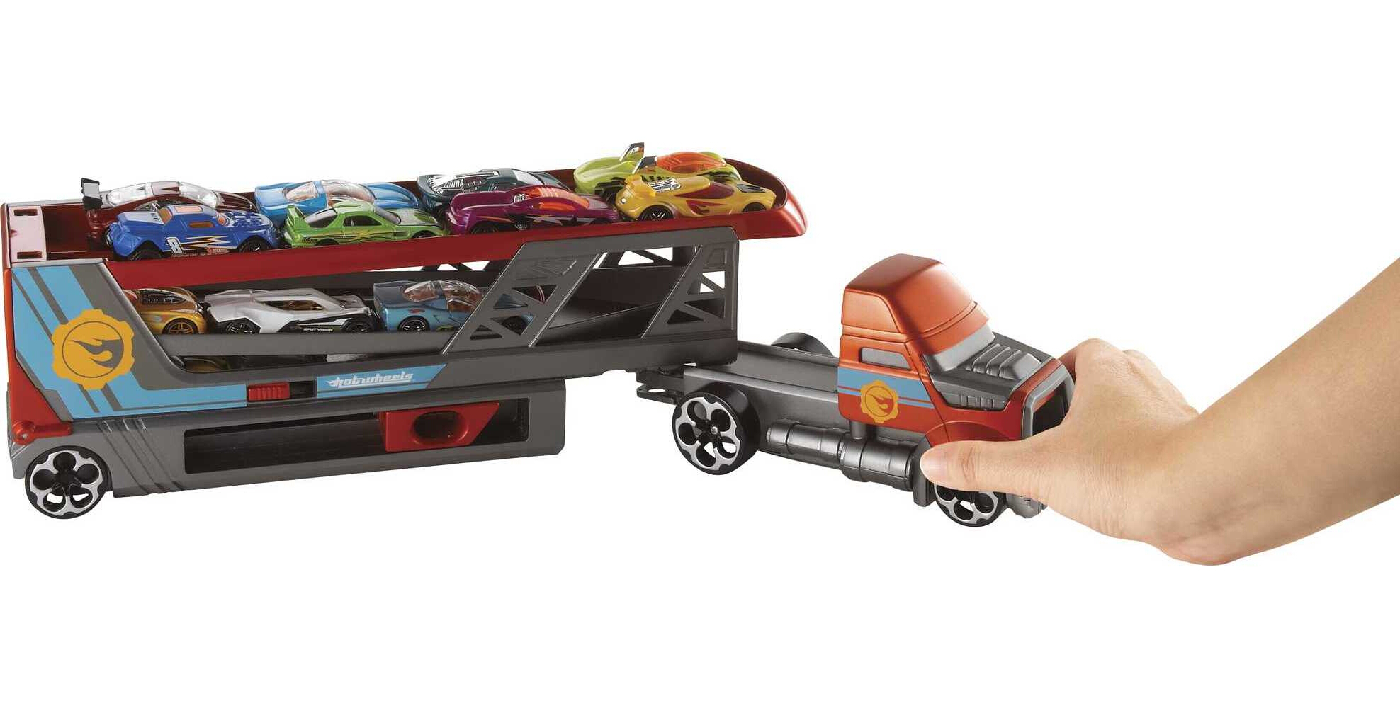Hot Wheels City Blastin' Rig Hauler & 3 Toy Cars in 1:64 Scale, Launcher & Storage (4 Vehicles) - image 2 of 6