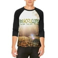 thumbnail image 1 of Bayou Life Swamp Sunrise Cajun Louisiana Mens Raglan T Shirt White-Black MD, 1 of 1