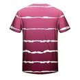 thumbnail image 5 of Dagugfen Plus Size Shirts for Men Summer Short Sleeve Crewneck Loose Fashion Comfy Casual Tee Shirts Striped, 5 of 5