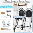 thumbnail image 5 of Topbuy 28.5" Patio Mosaic Round Bistro Metal Table with Heavy-Duty Steel Frame&Ceramic Tile Tabletop for Outdoor Garden Deck Backyard, 5 of 7