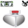 thumbnail image 1 of HD Car Blind Spot Elimination Mirror,New Car Side Mirror Blindspot, 360° Rotatable Adjustable Rain/Fog Resistant Rear View, Wide-Angle Dual-View Auxiliary Side Blind Spot Mirrors (White, Right+Left), 1 of 8