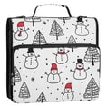 thumbnail image 5 of FORMRS Zipper Binder with Shoulder Strap 2-inch Ring 500 Sheet Capacity File Bag, Black Cartoon Snowmen, 5 of 5