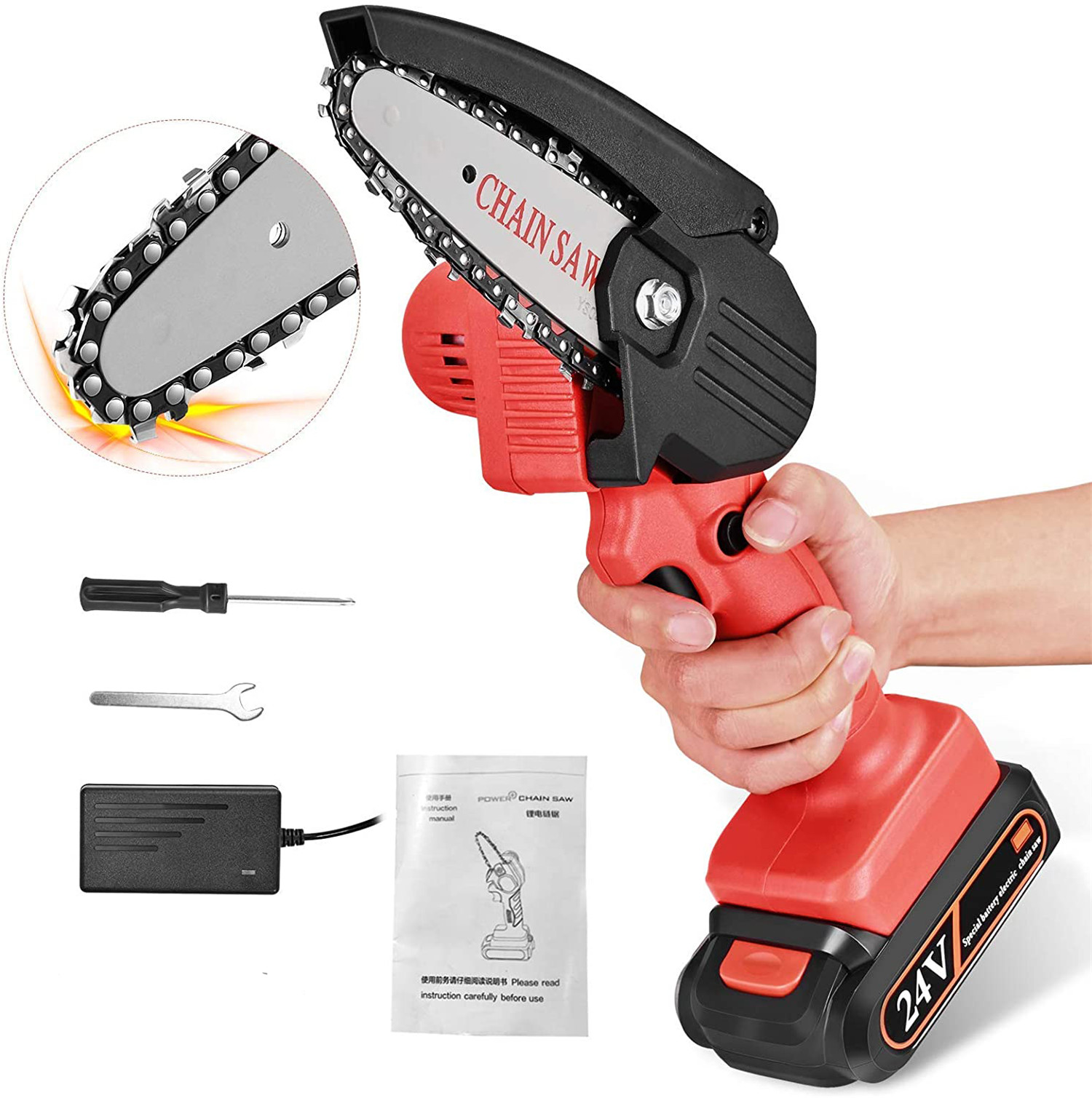 Electric Pruning Saw,24V Chainsaw 