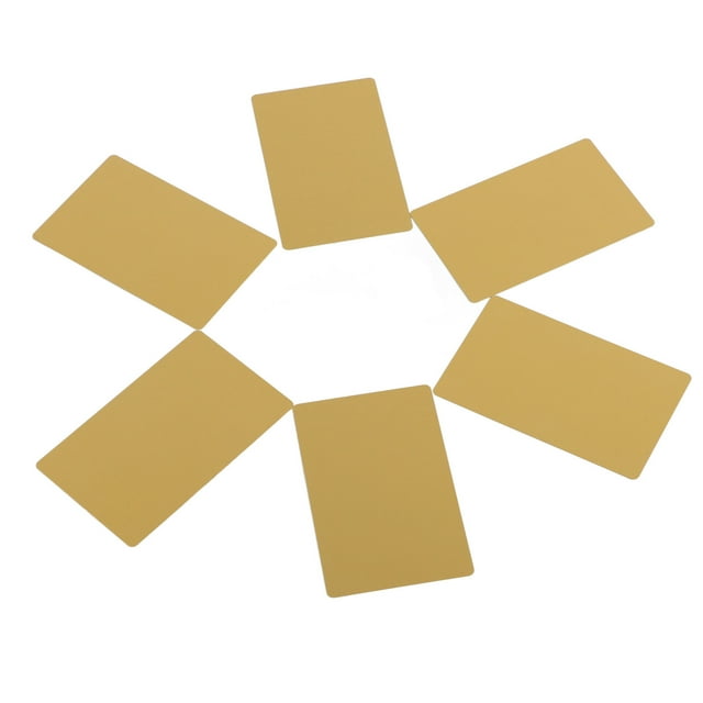 Business Cards - 50Pcs 5 Colors Impressive Blanks Mark Engraved Metal Smooth Business Visiting Name Cards (Yellow)