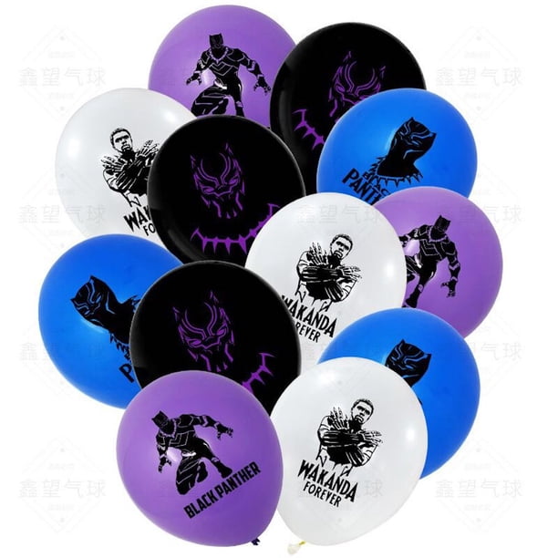 Kit de globos de fiesta de látex negro, blanco y azul, 12 pulgadas