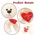 thumbnail image 6 of Guvpev 12" Teddy Bear Plush with Red Heart, Soft and Cuddly Romantic White Teddy Bear Stuffed Animal Gift for Valentine's Day, Anniversary, Graduation, Mom, Wife, Girlfriend, 6 of 14