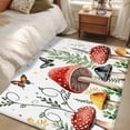 thumbnail image 5 of Rectangle Area Rug 3x5ft,Farm Mushroom Butterfly Stars Washable Carpet Non-Slip Runner Accent Rugs Indoor Floor Mat for Bedroom Living Room Decor,Green Leaves Herb, 5 of 9