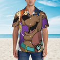 thumbnail image 2 of Lsque Scooby-Doo Pattern Hawaiian Shirt for Men Unisex Summer Beach Casual Short Sleeve Cotton Linen Button Down Shirts-Medium, 2 of 6