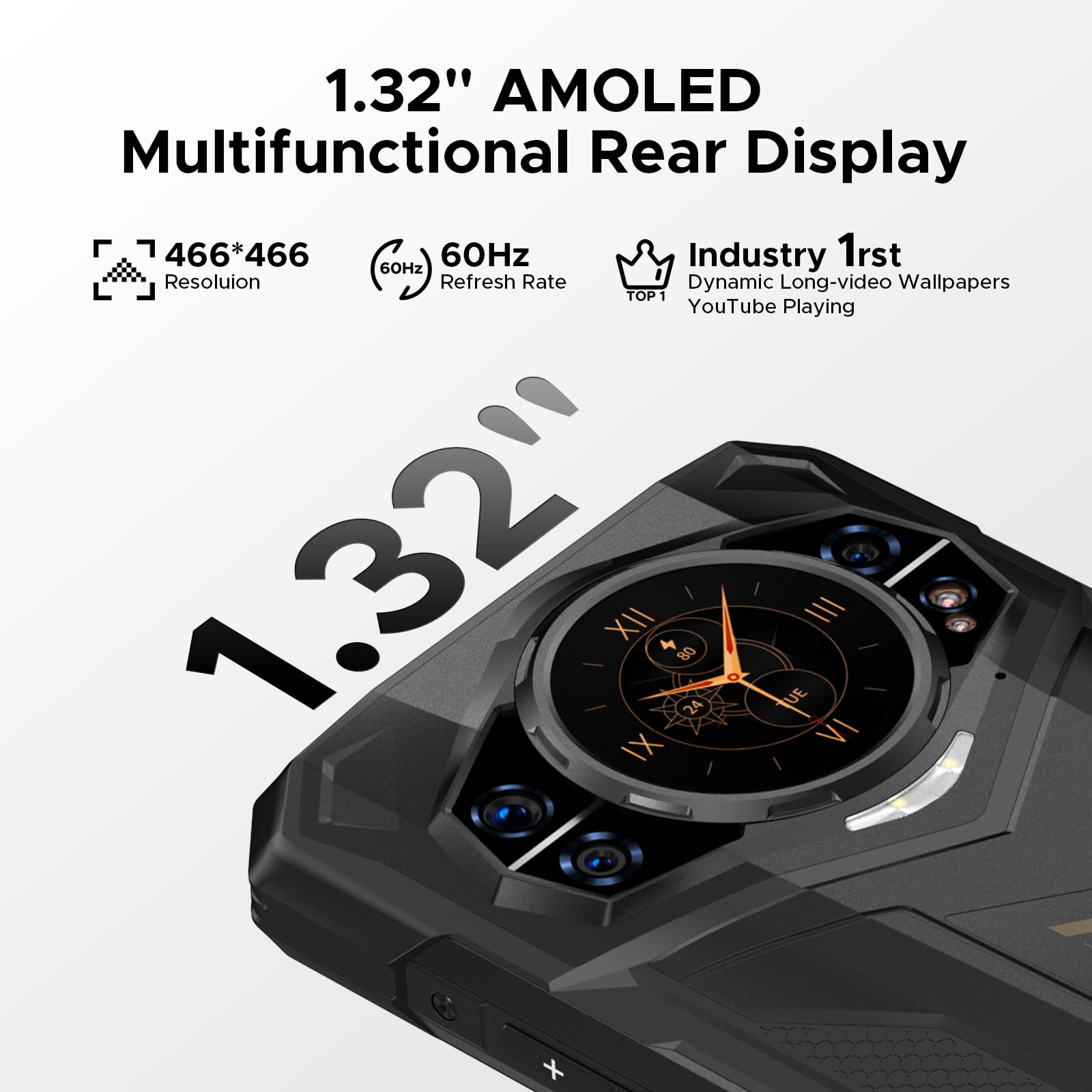 DOOGEE S200 Plus 6.72" 120Hz Rugged Smartphone 5G Unlocked, 32GB+512GB Rugged Phone with 1.32" Rear Screen, 10100mAh Battery, Android 14, 100MP+20MP Night Vision Camera, NFC, Octa Core, 5G Dual SIM