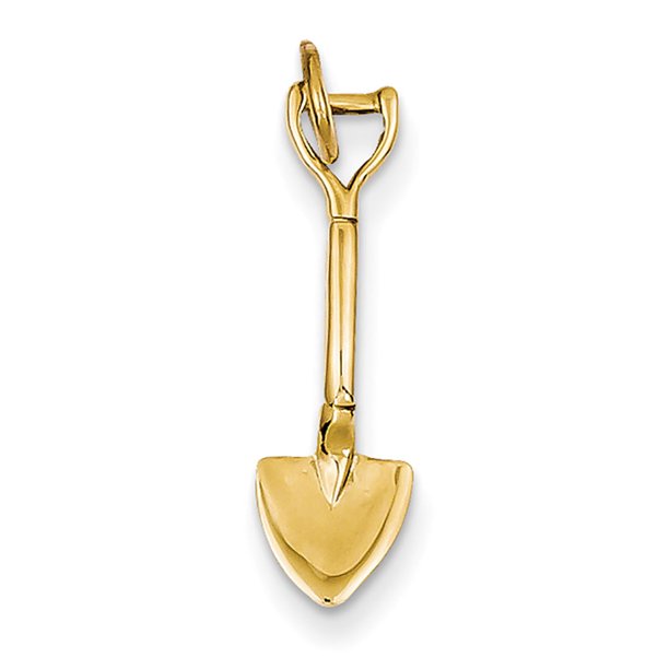 Jewelry Stores Network 14K Yellow Gold 3D Digging Shovel Charm 20x4mm