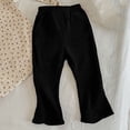 thumbnail image 2 of BXINGOHAI Kids Cotton Pants Toddler Girls Solid Flare Pants Casual Elastic Waist Full Length Bell Bottoms Fall Daily Pant Today Sales Black,100, 2 of 4
