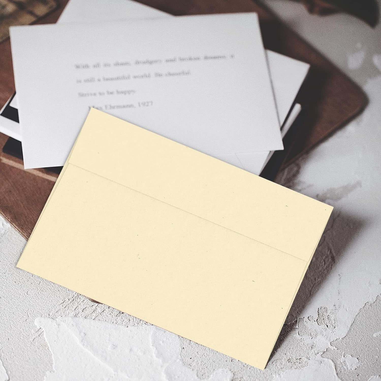 100 Pack A2 Ivory Envelopes, 4.375 x 5.75 Printable Invitation Envelopes 120 GSM, Cream Self Seal for DIY Greeting Cards, Photos, Invitations, Weddings, Graduation, Baby Shower
