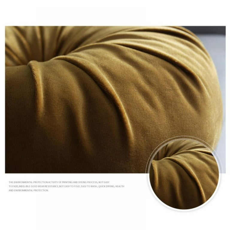 Solid Color Handmade Small Pumpkin Yellow Gray Decorative Pillows Nordic  INS Style Chair Cushion Velvet Home