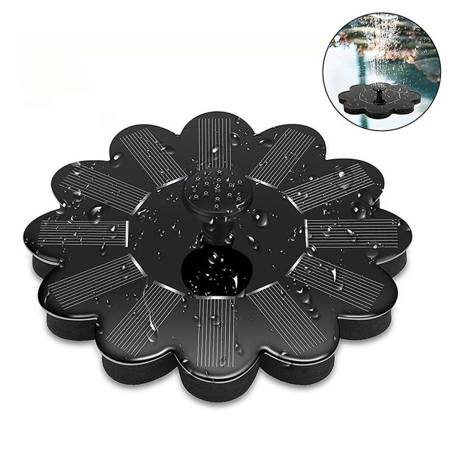 Fuentes de baño solares para pájaros, fuente solar compatible con el baño de pájaros, fuente de agua de energía solar, fuente de baño para pájaros, fuente de agua flotante solar para baño de pájaros Afortunado Sencillez