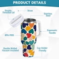 thumbnail image 2 of Yayeee 40oz Stainless Steel Tumbler with Straw and Handle Double-Wall Insulated Travel Water Bottle, Colorful Clover Pattern, 2 of 8