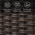 thumbnail image 5 of HUMMUH Outdoor Coffee Table Patio Rattan Patio Side Table Built-in Black Glass Top PE Wicker Rectangle Sofa Table Dark Brown, 5 of 7