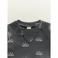 thumbnail image 5 of Babies Casual Two-piece Clothes Set Sun Printed Pattern Round Collar Pullover and Elastic Waist Pants, 5 of 8