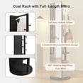 thumbnail image 6 of Kadyn 360 Degree Rotating 69 by 16 Inch Full Length Mirror with Storage Hook Rack, Multifunctional Solid Wood Floor Mirror for Bedroom Living Room, Black, 6 of 9
