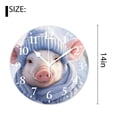 thumbnail image 2 of 14 Inch Wall Clock Battery Operated Silent Clock Decorative for Office, Kitchen, Outdoor, Living Room，Funny Beautiful Pig in Blue Hat Scarf on White Painting, 2 of 4