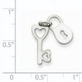 thumbnail image 3 of 14k White Gold Polished Moveable Lock and Heart Key Charm Pendant, 3 of 5