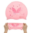 thumbnail image 5 of Unique Bargains 1 Pc Silicone Waterproof Butterfly Star Swim Cap Pink, 5 of 5