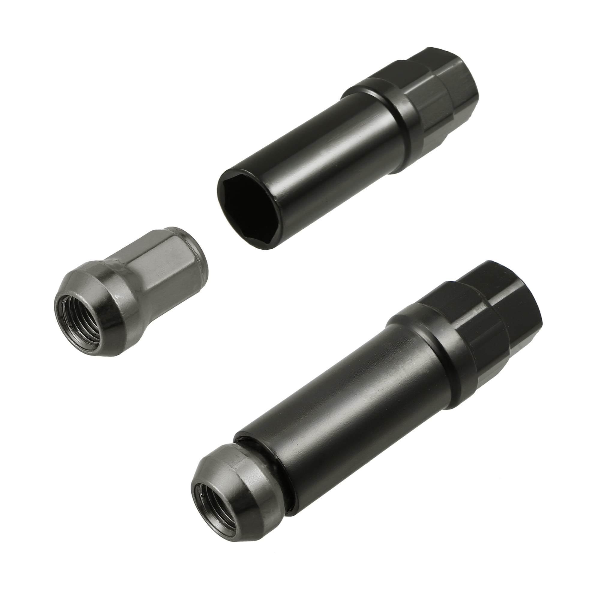 Unique Bargains M12 x 1.25 Car Lug Nuts Cone Seat Closed End Bulge Acorn Hex Wheel Nut w/ Socket Key Titanium Tone