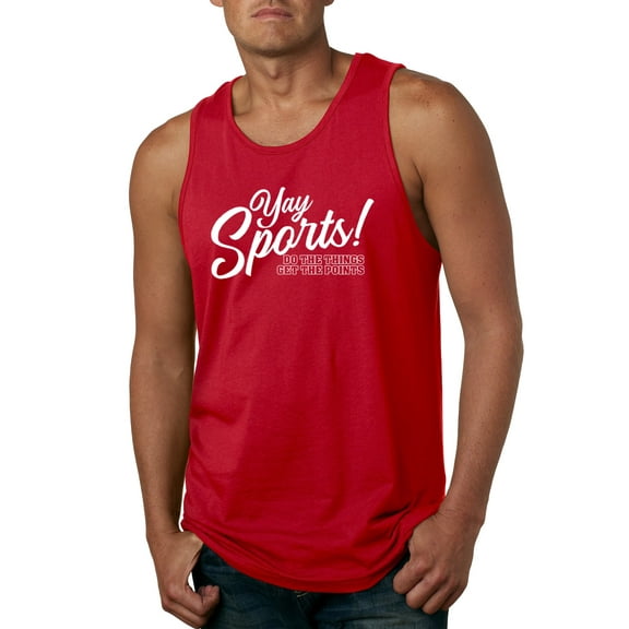 Wild Bobby, Yay Sports Do the Things Get the Points Father's Day Mens Tank Top, Red, 3X-Large