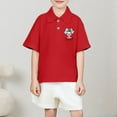 thumbnail image 2 of Luvoko Big Boys Uniform Pique Polo Shirt,Solid Color Cartoon Characters Print Uniform Performance for Big Boys Athletic Shirts with Collar, Front Button Closure(Red,8-9 Years), 2 of 5